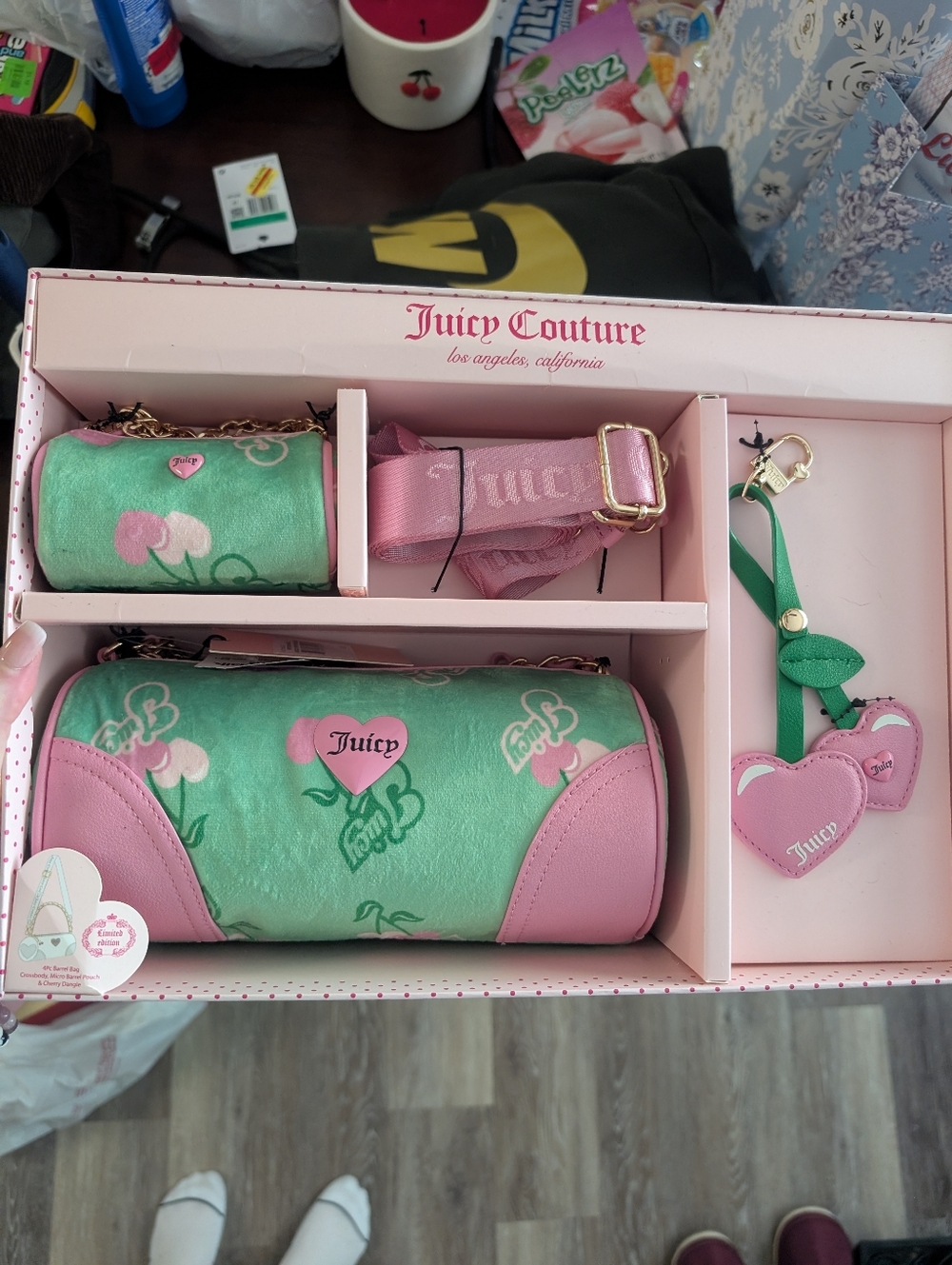 Juicy Couture Limited Edition Barrel Crossbody Bag Gift Set
